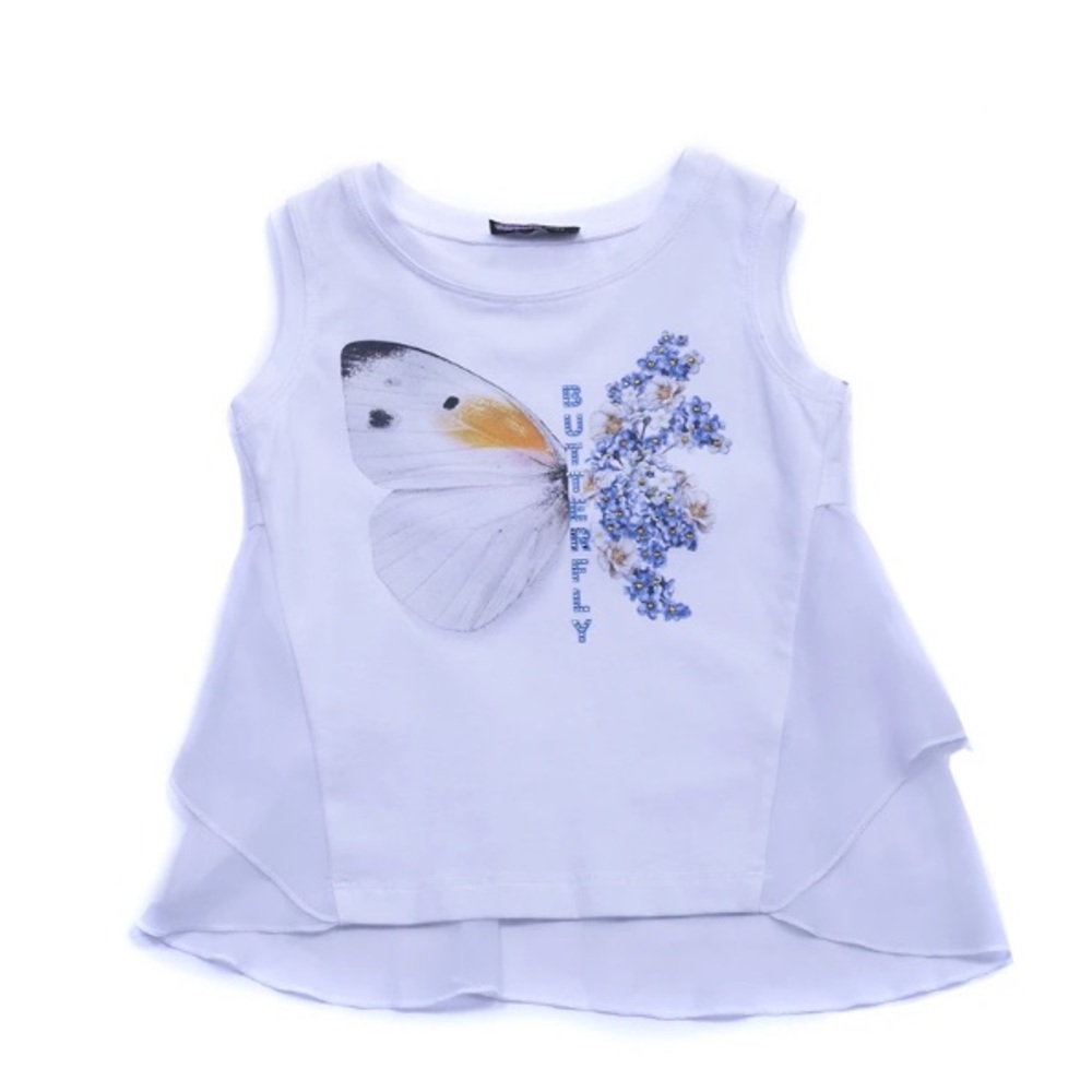 NWT! White butterfly sleeveless tunic size 4Y! 🦋